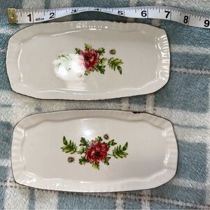 New- Set Of 2 Anthropologie Small Flower Plates